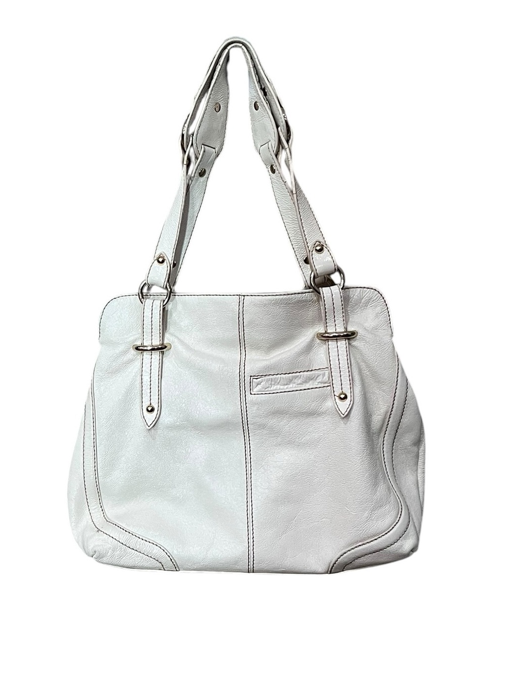 The Sak Shoulder Bag Womens Ivory Pebbled
Leather Satchel Braided Strap - Picture 3 of 13